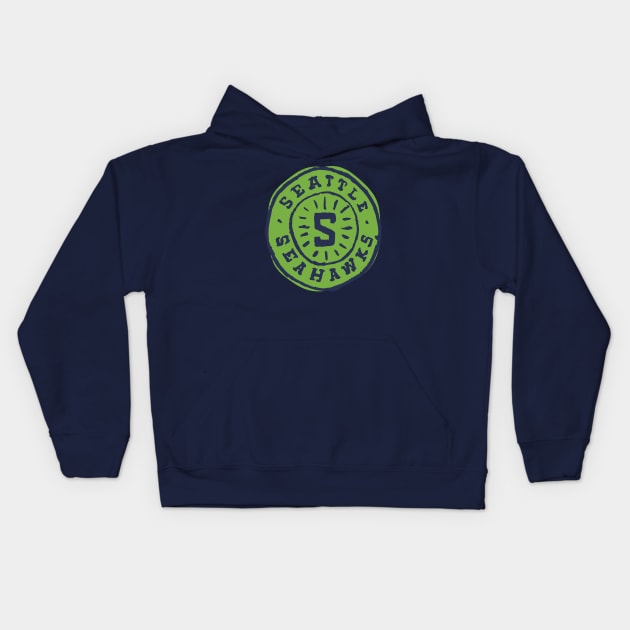 Seattle Seahaaaawks 10 Kids Hoodie by Very Simple Graph